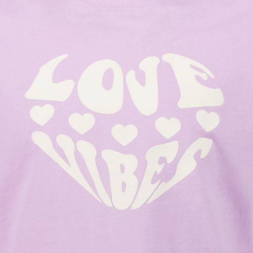 Meisjes T-shirt paars met tekst