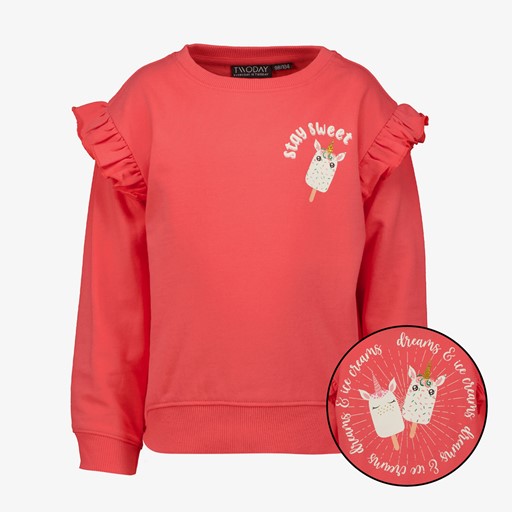 Meisjes sweater met backprint rood