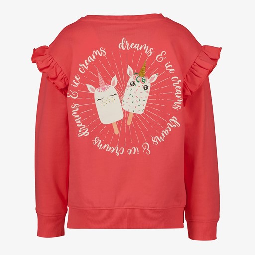 Meisjes sweater met backprint rood