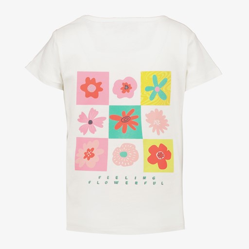 Meisjes T-shirt met backprint en knoop