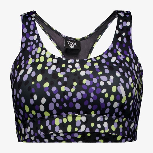 Dames sport BH zwart met print