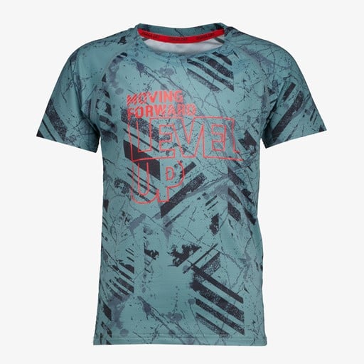 Dry kinder sport T-shirt blauw met print
