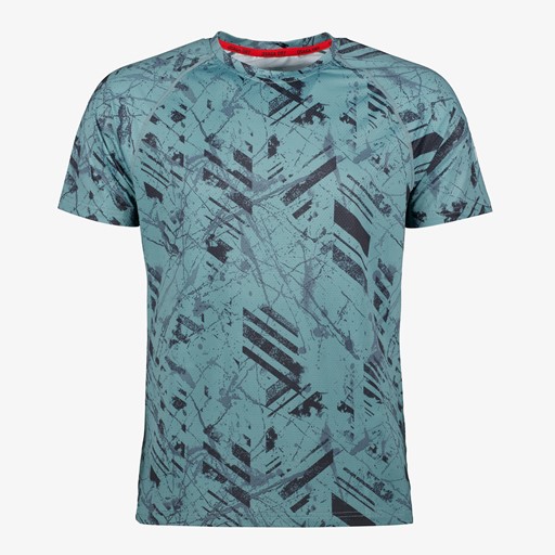 Dry heren hardloop T-shirt blauw met print