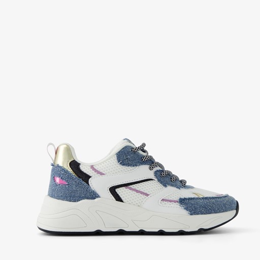 Meisjes dad sneakers met denim details