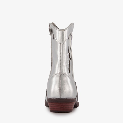 Meisjes western boots zilveren metallic