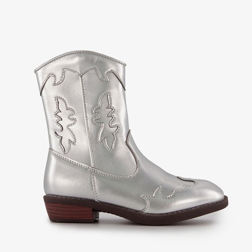 Meisjes western boots zilveren metallic