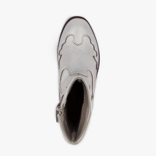 Meisjes western boots zilveren metallic