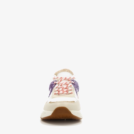 Meisjes dad sneakers wit roze