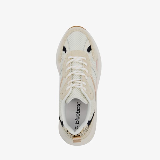 Dames sneakers beige met panterprint