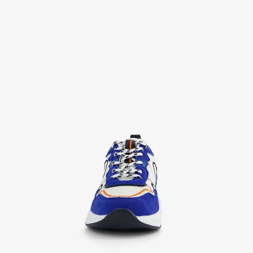 Dames dad sneakers blauw met panterprint