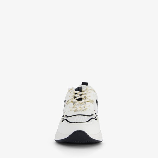 Dames dad sneakers wit met gouden details