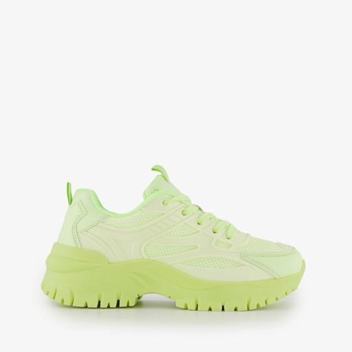 Dames dad sneakers neon groen
