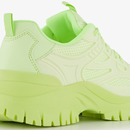 Dames dad sneakers neon groen