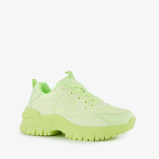 Dames dad sneakers neon groen
