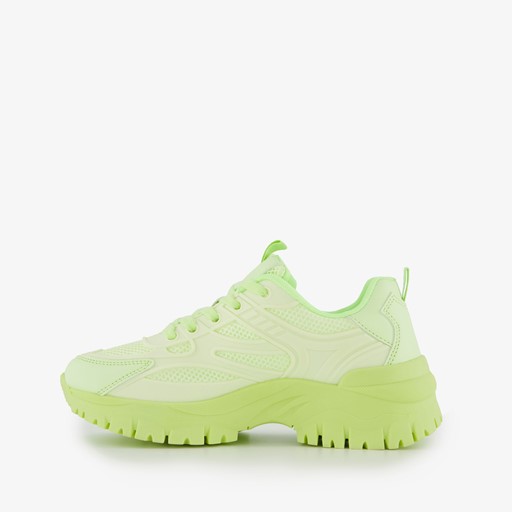 Dames dad sneakers neon groen