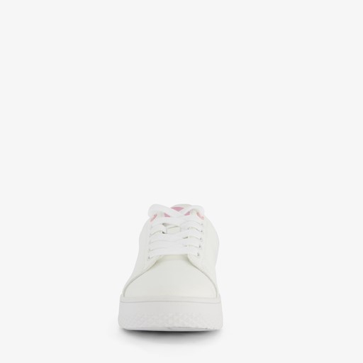 Dames sneakers wit met metallic roze