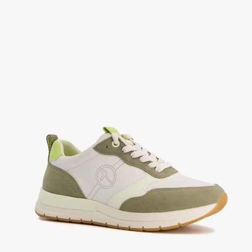 Vegan dames sneakers groen beige