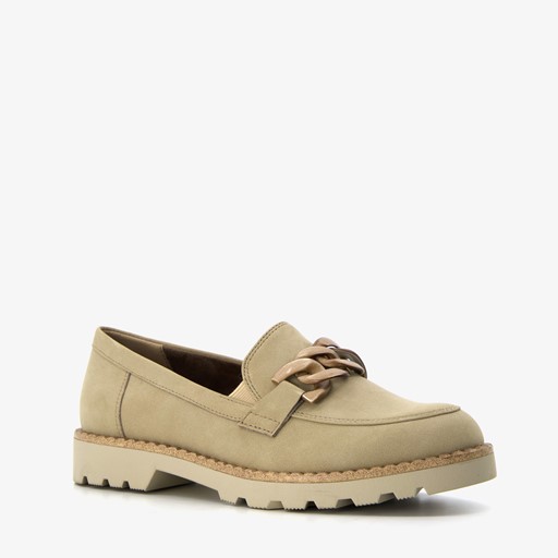Dames loafers taupe