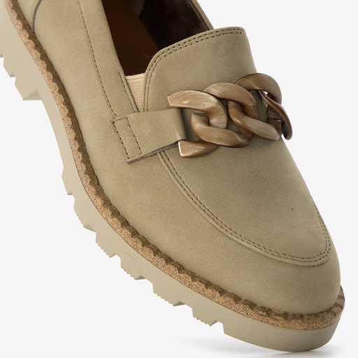 Dames loafers taupe