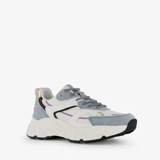 Dames dad sneakers met denim details
