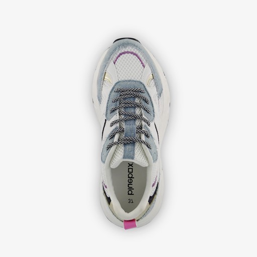 Dames dad sneakers met denim details