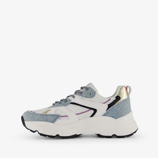 Dames dad sneakers met denim details