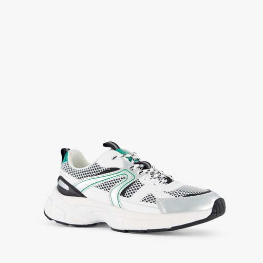 Dames dad sneakers wit zilver