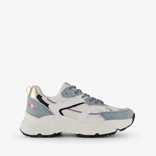 Dames dad sneakers met denim details
