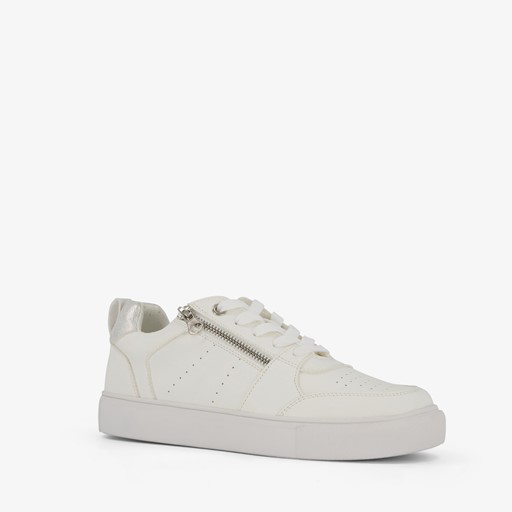 Dames sneakers wit met rits