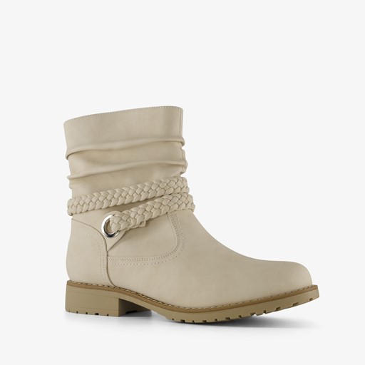 Dames enkellaarsjes beige