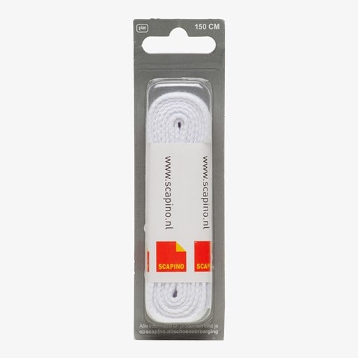 Witte veters plat 150 cm