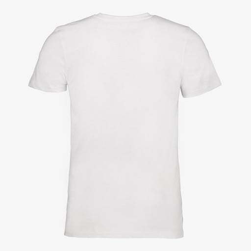 Heren T-shirt wit katoen V-hals