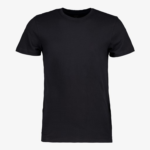 Heren T-shirt zwart katoen ronde hals