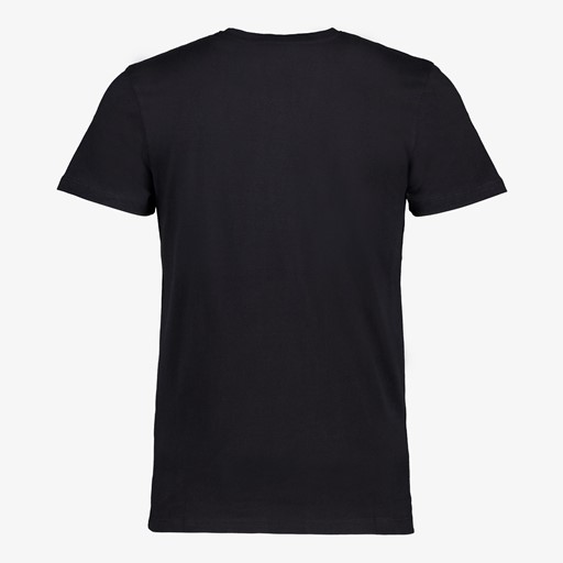 Heren T-shirt zwart katoen ronde hals