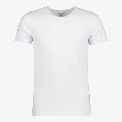 Heren T-shirt wit v-hals