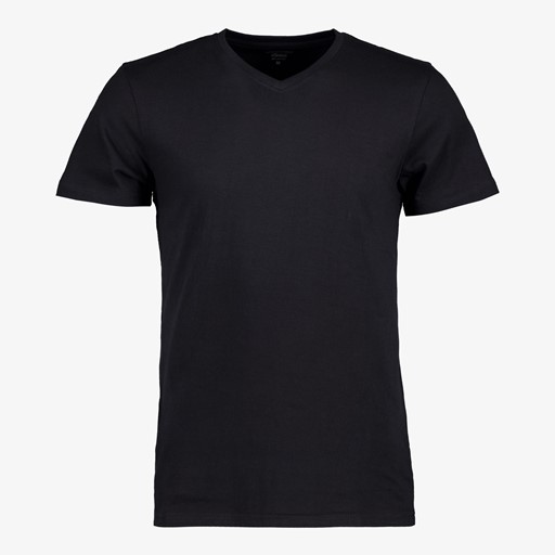 Heren T-shirt zwart V-hals