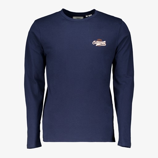 Heren longsleeve shirt blauw