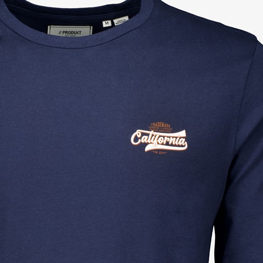 Heren longsleeve shirt blauw