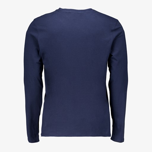 Heren longsleeve shirt blauw
