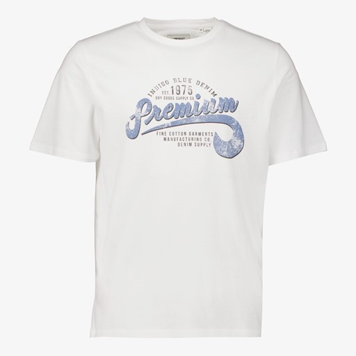 Heren T-shirt wit met tekstopdruk
