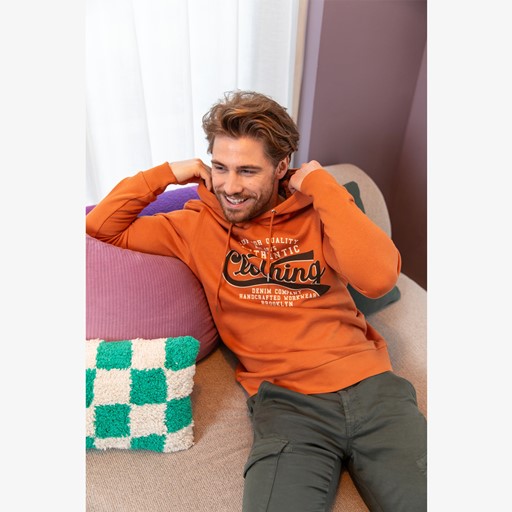 Heren hoodie oranje