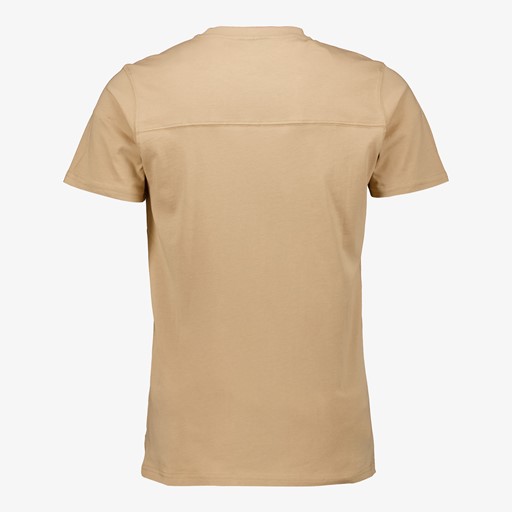 Heren T-shirt beige met tekst