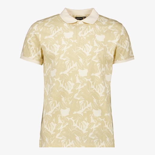 Heren polo beige met print