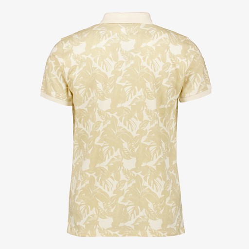 Heren polo beige met print