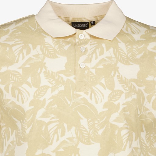 Heren polo beige met print