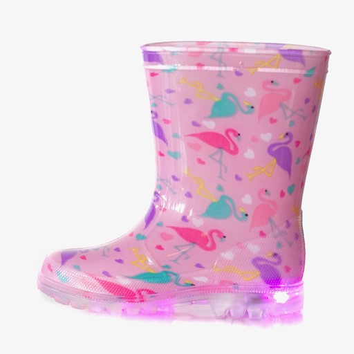 Kinder regenlaarzen flamingo met lichtjes