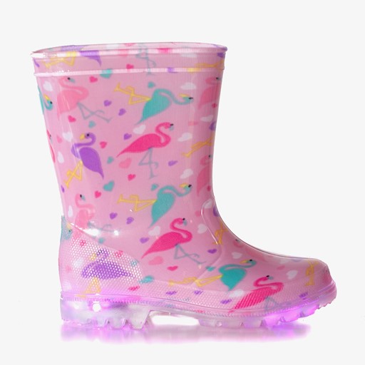 Kinder regenlaarzen flamingo met lichtjes