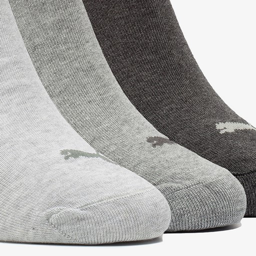 3 paar sneakersokken grijs