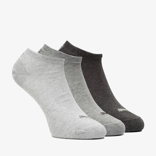 3 paar sneakersokken grijs