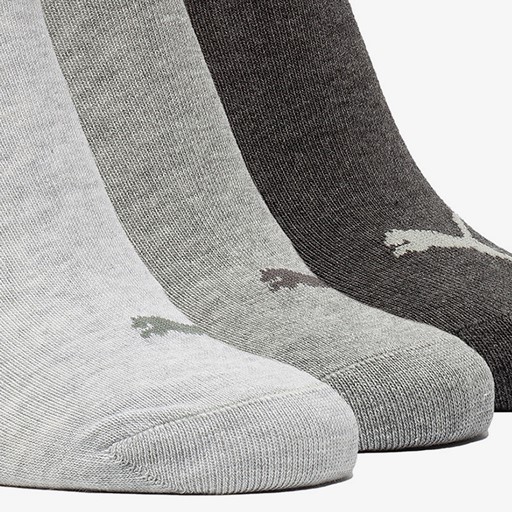 3 paar sneakersokken grijs